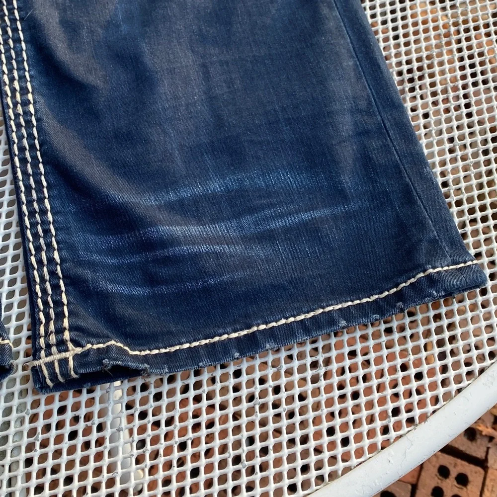 Rock Revival Blue Denim Jeans Elmwood boot size 34 - Picture 12 of 14